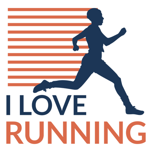 Me encanta correr insignia Diseño PNG