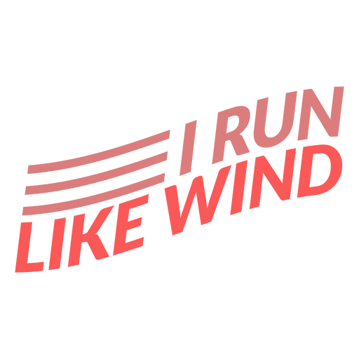 Ich renne wie Windschrift PNG-Design