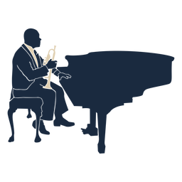 Jazzspieler Pianist Trompete Duotone PNG-Design