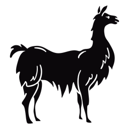 Lama Tierprofil schwarz PNG-Design