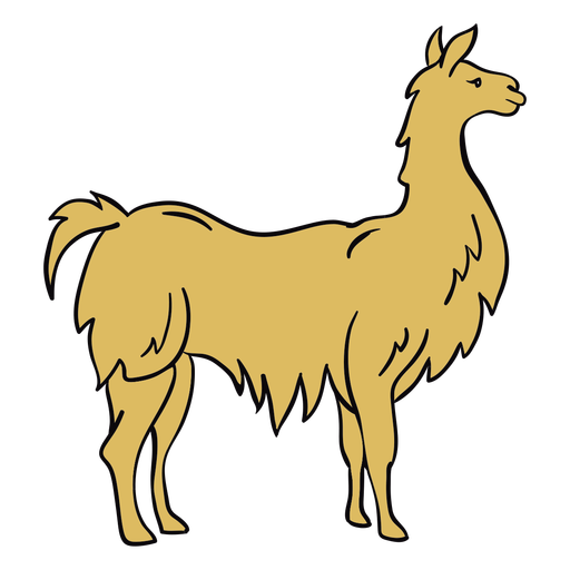 Llama animal profile illustration PNG Design