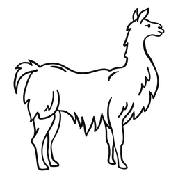 Llama animal profile stroke PNG Design