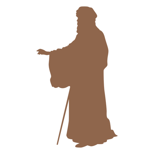 Man cane profile silhouette