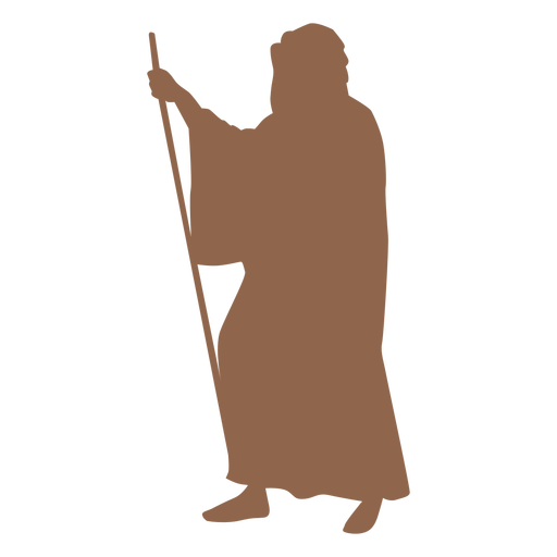 Man profile cane silhouette