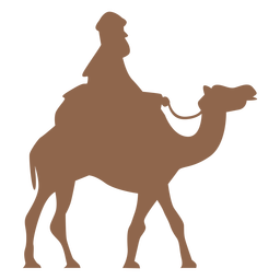 Homem andando de camelo na silhueta Desenho PNG
