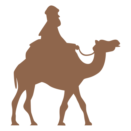 Homem andando de camelo na silhueta Desenho PNG