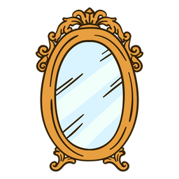 Verzierte runde Wandspiegelillustration PNG-Design