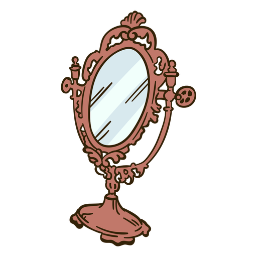 Ilustra??o de espelho de mesa ornamentada Desenho PNG