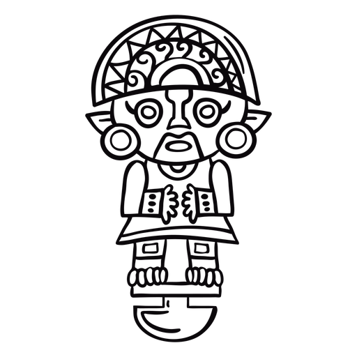 Peru Inka Idol Schlaganfall PNG-Design