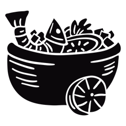 Peruvian ceviche bowl black PNG Design