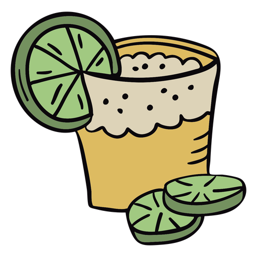 Peruvian pisco lime drink illustration
