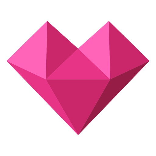 Ilustración geométrica de mosaico de corazón rosa Diseño PNG