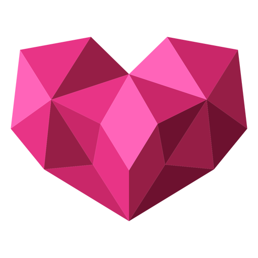 Rosa tessellate geometrische Herzillustration PNG-Design