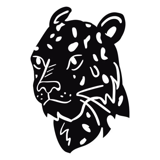 Perfil de cabeza de puma negro Diseño PNG