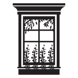 Naturaleza de ventana rectangular Diseño PNG