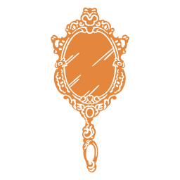 Runder Handspiegel verziert PNG-Design