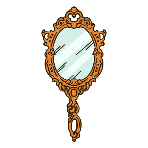 Espejo de mano redondo adornado ilustración - Descargar PNG/SVG