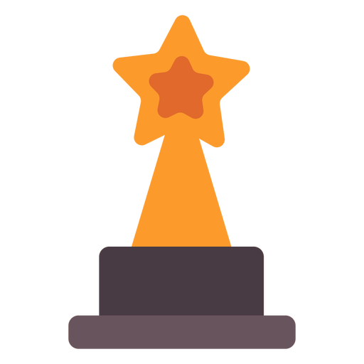 Icono plano de trofeo de premio estrella Diseño PNG