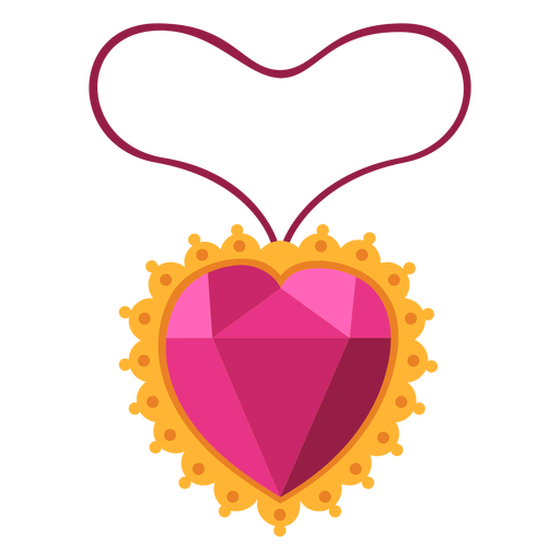 Tessellate heart locket necklace illustration PNG Design