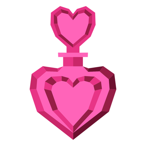 Ilustración de botella de perfume de corazón teselado Diseño PNG