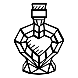Tessellate Herz Parfüm Schlaganfall PNG-Design