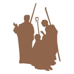 Three wise men scene silhouette PNG Design