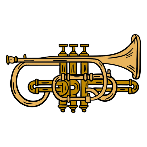 Ilustração de instrumento de trompete Desenho PNG