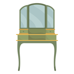 Victorian vanity makeup station mirror PNG Design