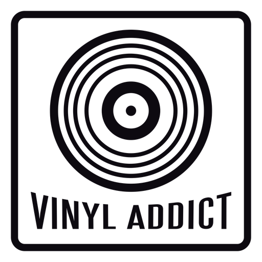 Vinyls?chtiges schwarzes Abzeichen PNG-Design