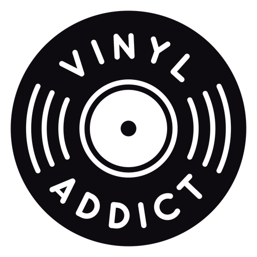 Vinyl s?chtig Rekord Zitat Abzeichen PNG-Design