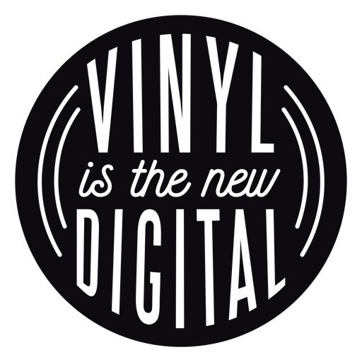 Vinyl das neue digitale schwarze Abzeichen PNG-Design