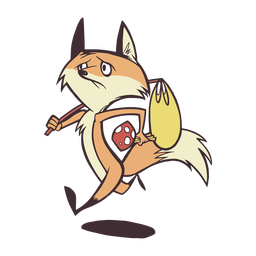 Dibujos animados corriendo zorro preocupado Diseño PNG