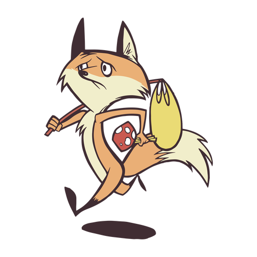 Worried fox running cartoon PNG Design
