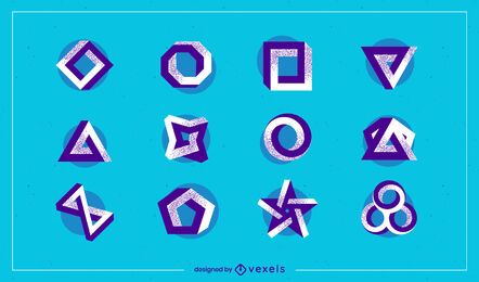 Conjunto de logotipo de formas abstractas