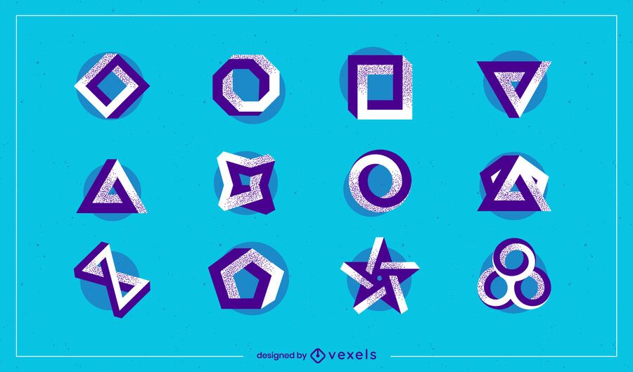 Conjunto de logotipo de formas abstractas Conjunto de logotipo de formas abstractas
