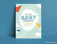 Baby Shower Invitation Template Vector Download