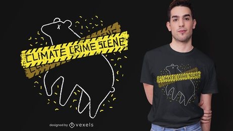 Diseño de camiseta de la escena del crimen climático.