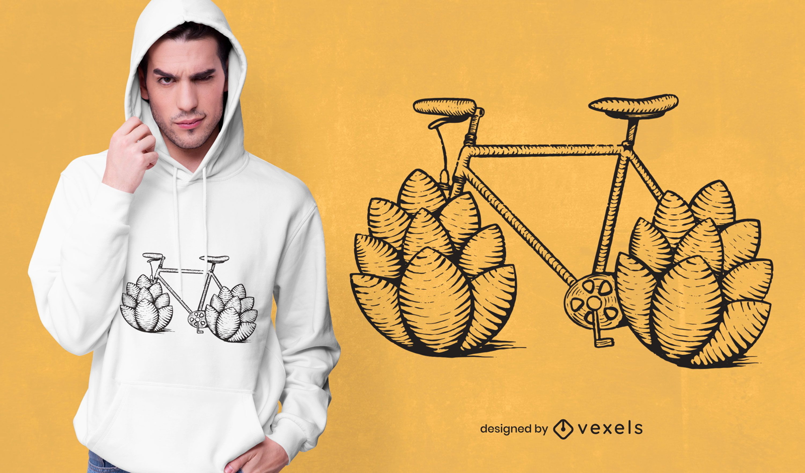 Fahrrad Hopfen T-Shirt Design