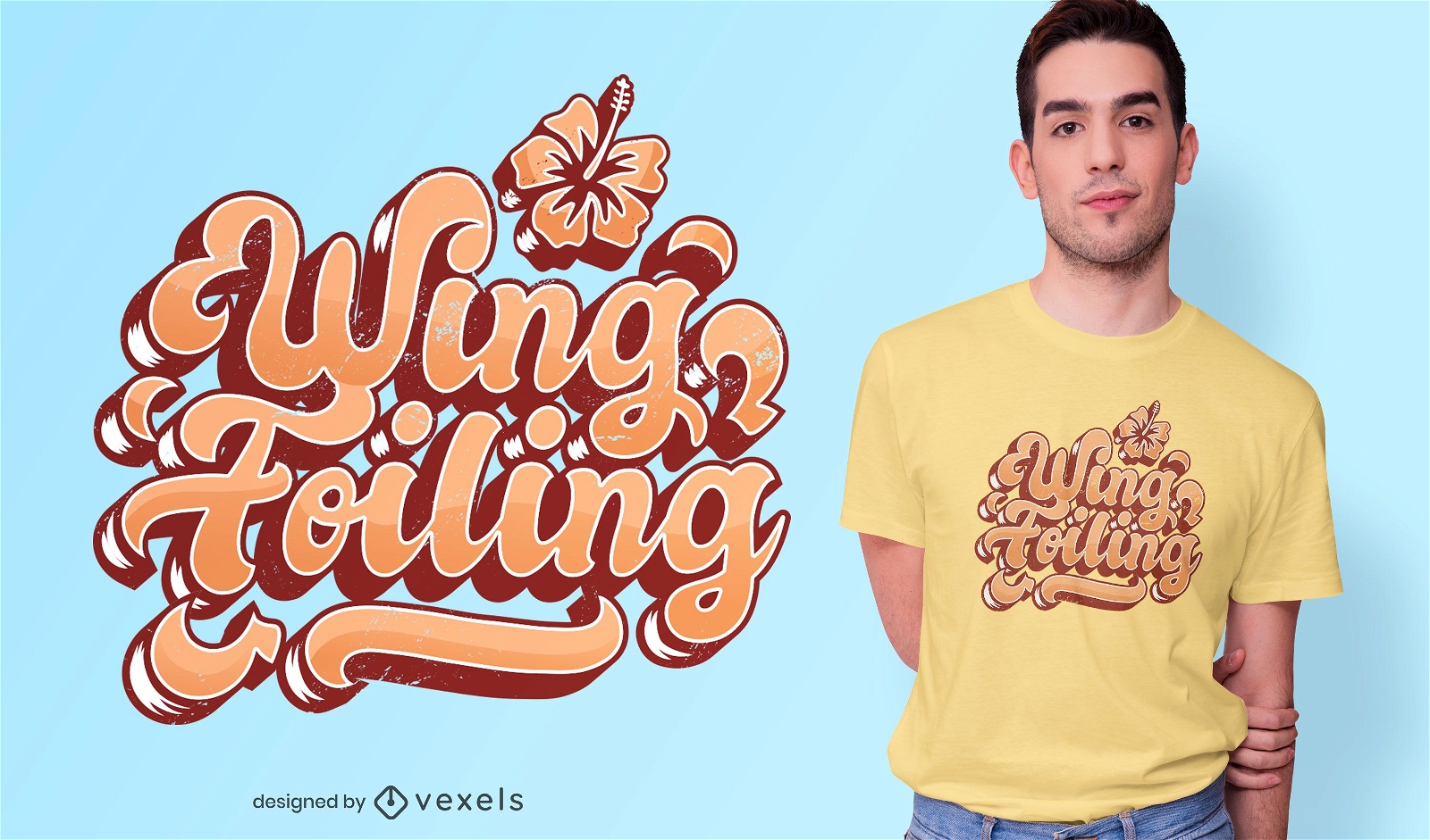 Wing foiling t-shirt design