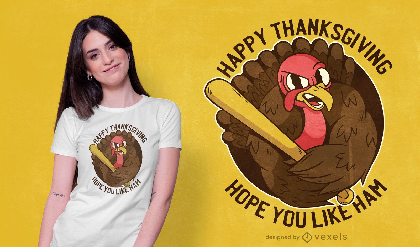 Design de t-shirt de peru para o Dia de Ação de Graças