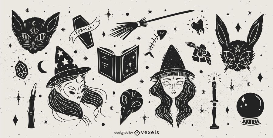 Black Halloween Elements Design pack Black Halloween Elements Design pack