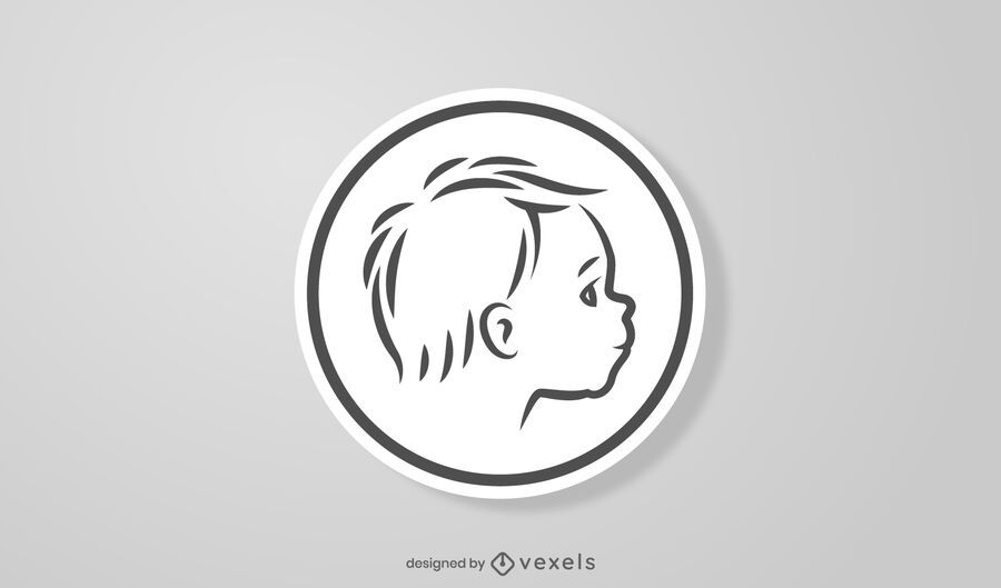 Baby Face Round Sticker Design Baby Face Round Sticker Design
