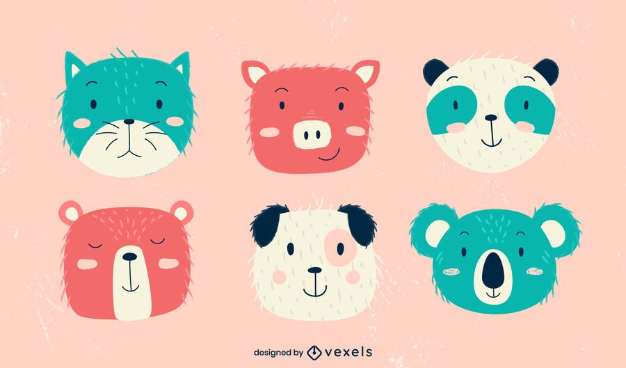 Lindo paquete de diseño de niños animales Lindo paquete de diseño de niños animales