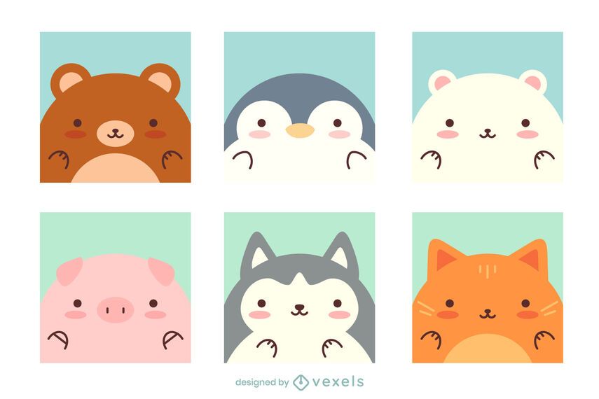 Lindo paquete de animales Kawaii Lindo paquete de animales Kawaii