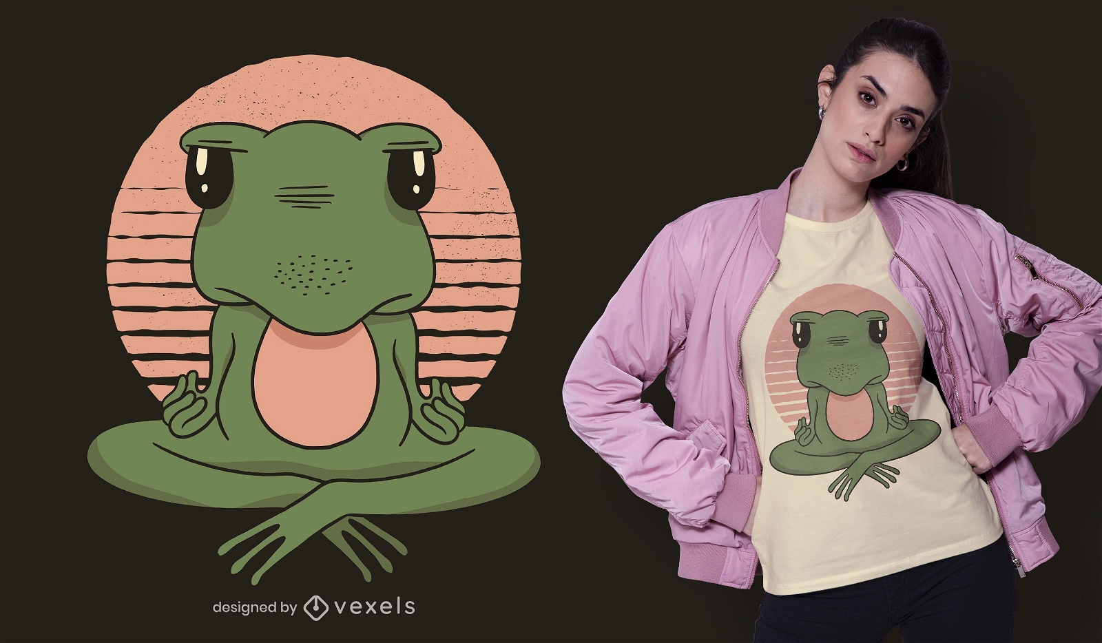 Yoga frog t-shirt design