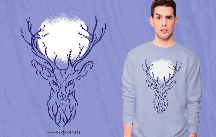 Tree Deer T-shirt Design Tree Deer T-shirt Design