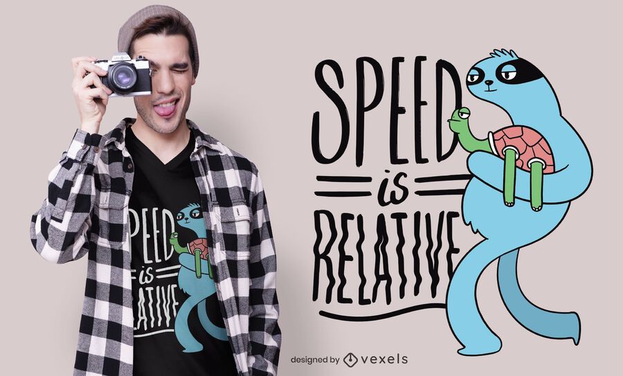 Design de camiseta Speed Sloth Quote Design de camiseta Speed Sloth Quote