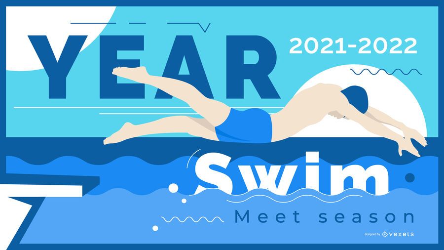 Banner de ilustración de nadador de temporada de natación Banner de ilustración de nadador de temporada de natación
