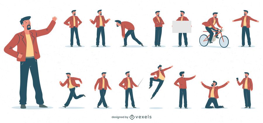 Man poses character collection Man poses character collection