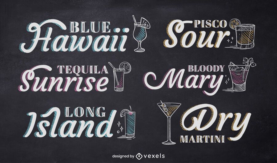 Cocktail chalk lettering set Cocktail chalk lettering set